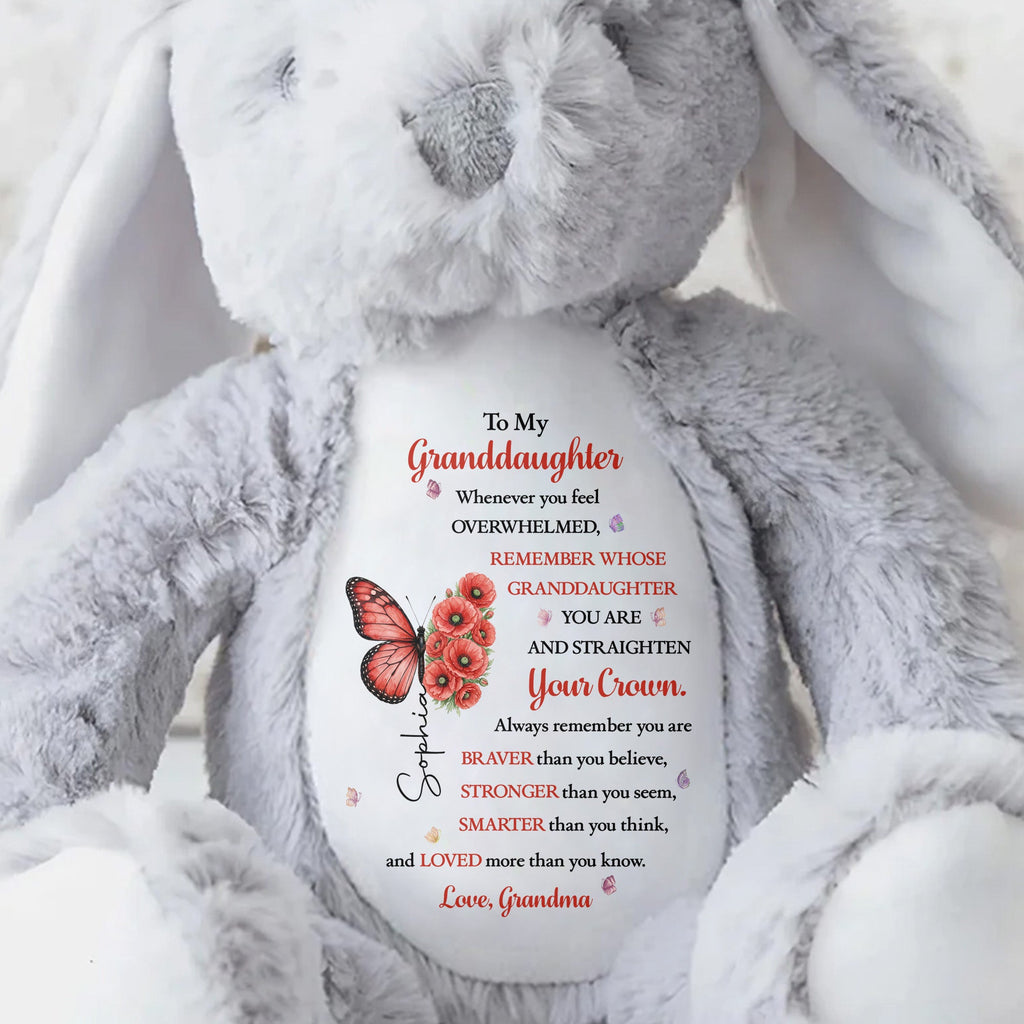 Personalized Stuffed Bunny for Granddaughter Custom Name Gift Stuffed Bunny GradoCreations