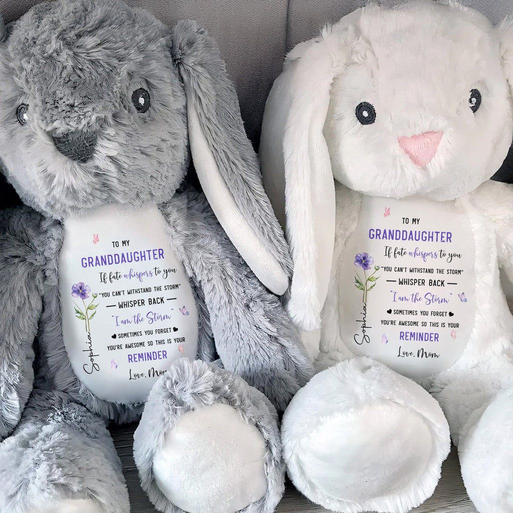 Personalized Stuffed Bunny Custom Name Gift for Granddaughter Stuffed Bunny GradoCreations