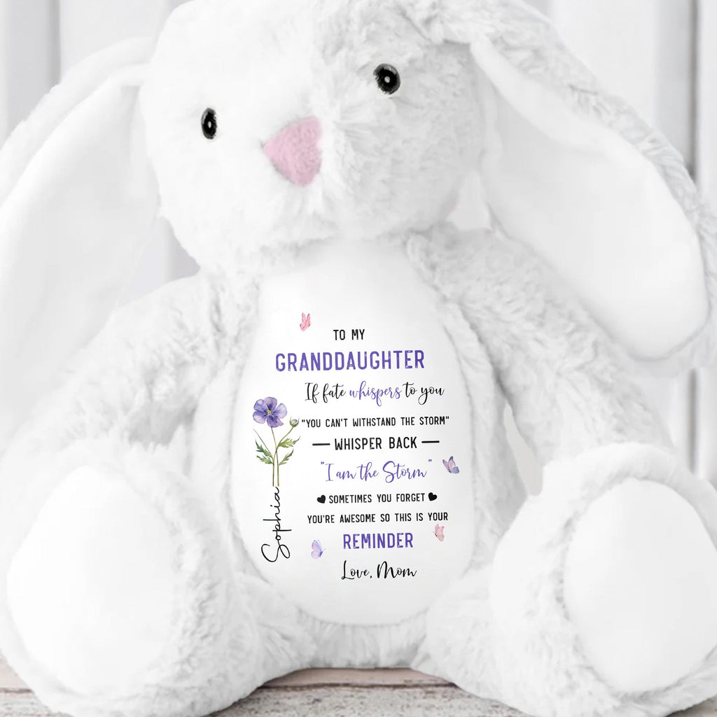 Personalized Stuffed Bunny Custom Name Gift for Granddaughter Stuffed Bunny GradoCreations