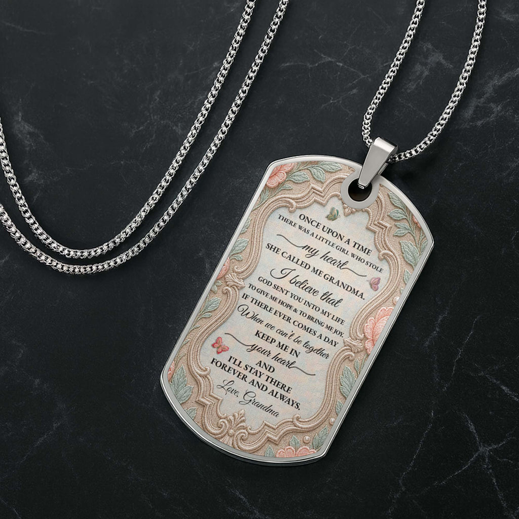 Personalized Custom Dog Tag Necklace for Granddaughter - Graduation Gift Dog Tag Necklace GradoCreations