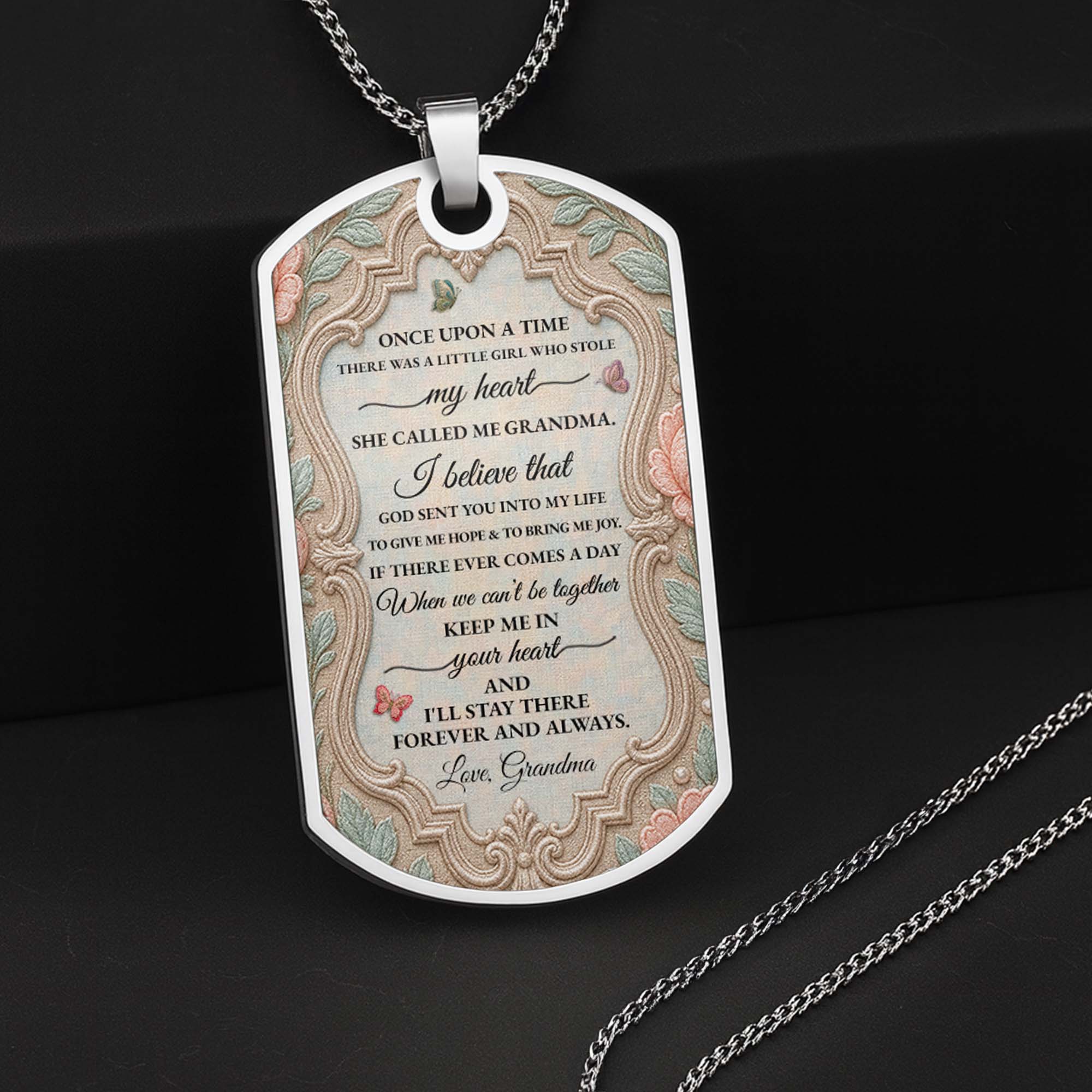 Personalized Custom Dog Tag Necklace for Granddaughter - Graduation Gift Dog Tag Necklace GradoCreations
