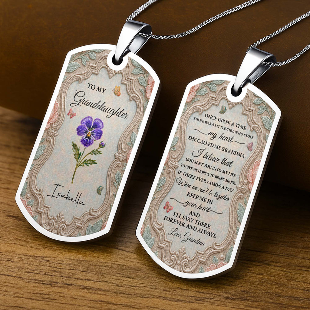 Personalized Custom Dog Tag Necklace for Granddaughter - Graduation Gift Dog Tag Necklace GradoCreations