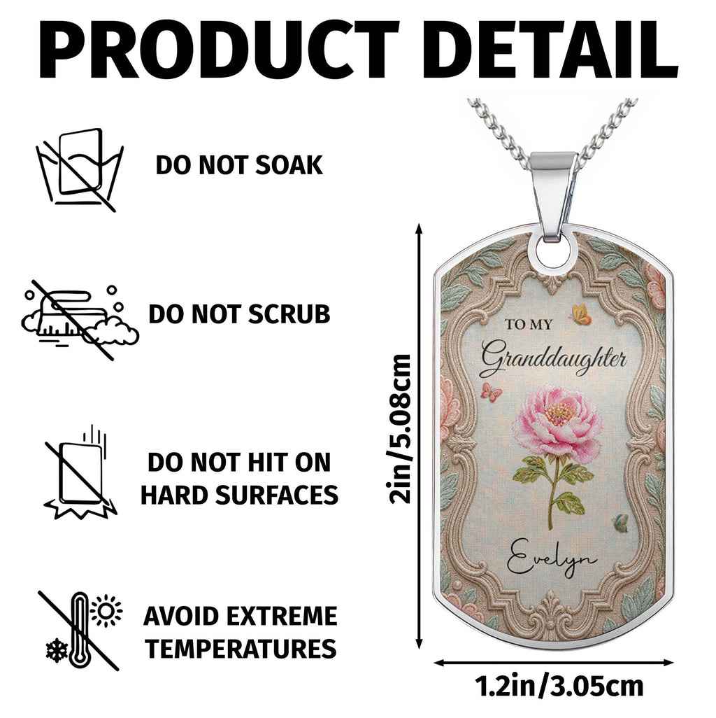 Personalized Custom Dog Tag Necklace for Granddaughter - Graduation Gift Dog Tag Necklace GradoCreations