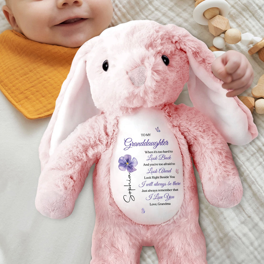 Personalized Stuffed Bunny Custom Name Gift for Granddaughter Stuffed Bunny GradoCreations