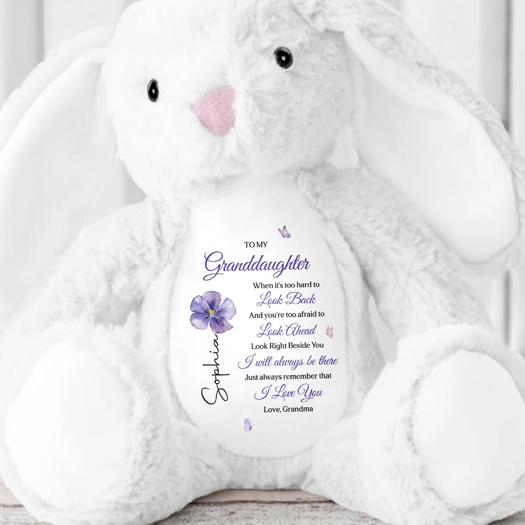 Personalized Stuffed Bunny Custom Name Gift for Granddaughter Stuffed Bunny GradoCreations
