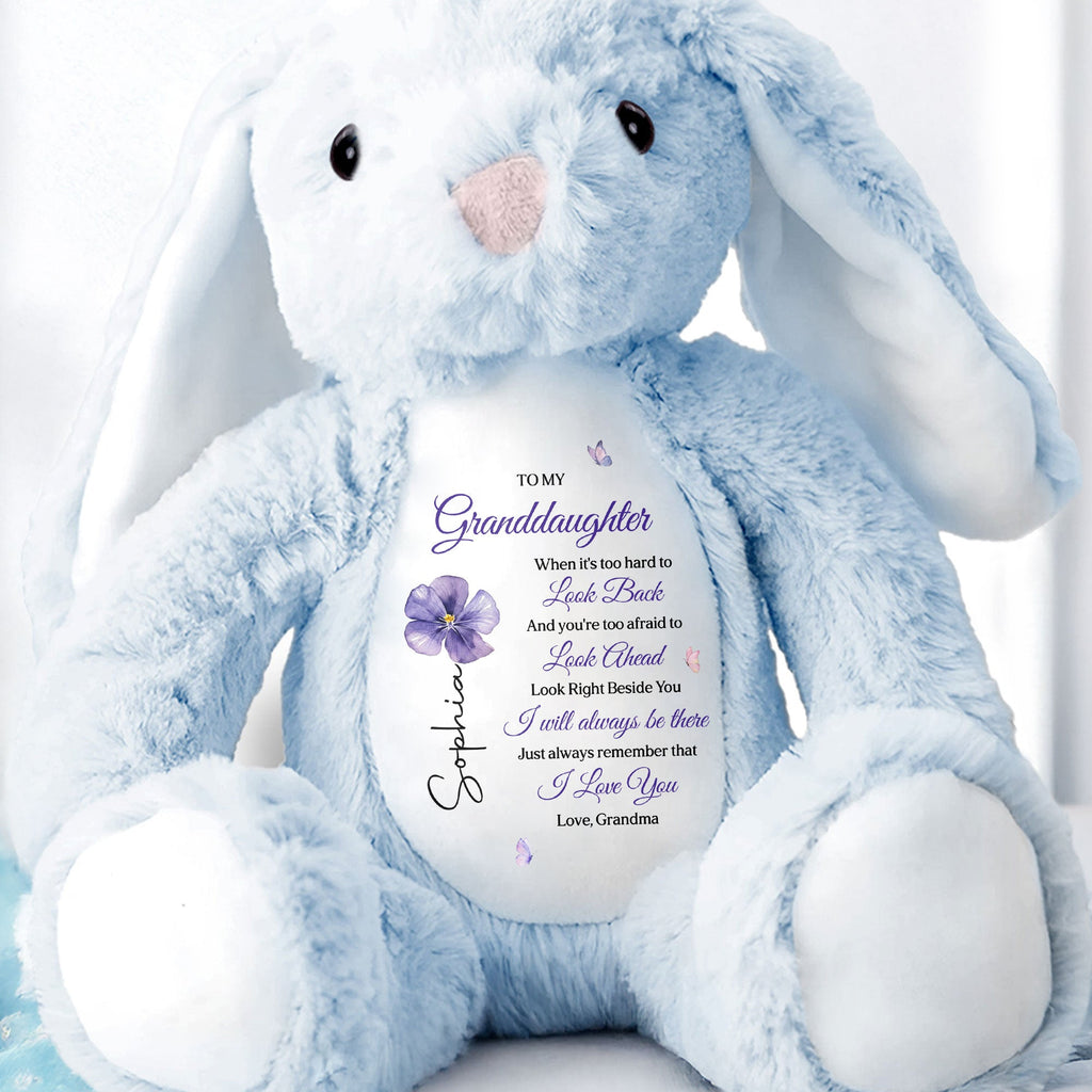 Personalized Stuffed Bunny Custom Name Gift for Granddaughter Stuffed Bunny GradoCreations
