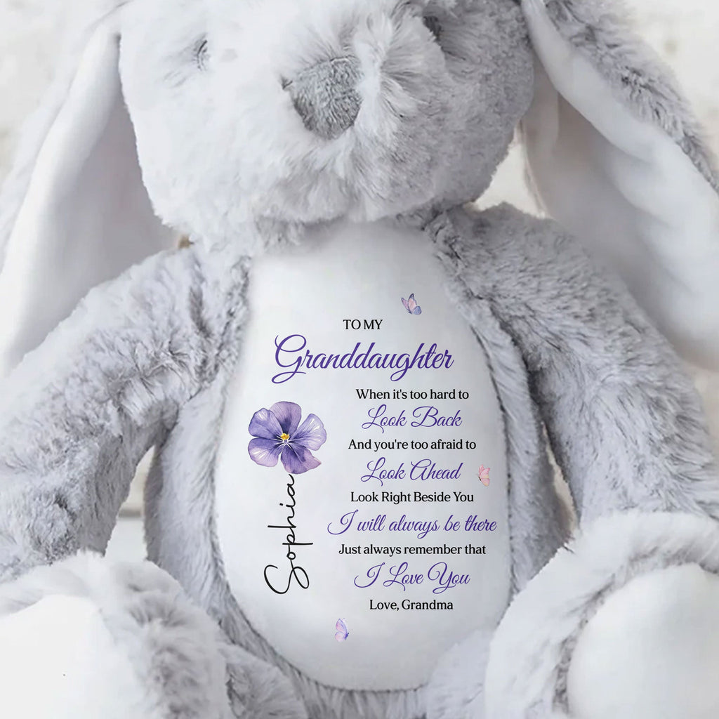 Personalized Stuffed Bunny Custom Name Gift for Granddaughter Stuffed Bunny GradoCreations