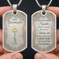 Personalized Custom Dog Tag Necklace Granddaughter Birth Flower Gift Dog Tag Necklace GradoCreations