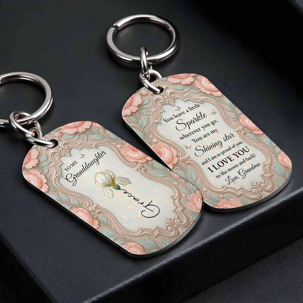 Personalized Stainless Steel Keychain for Granddaughter Gift Stainless Steel Keychain GradoCreations