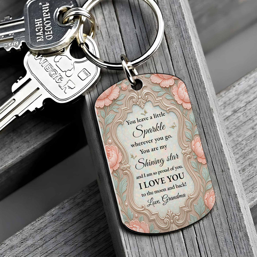 Personalized Stainless Steel Keychain for Granddaughter Gift Stainless Steel Keychain GradoCreations