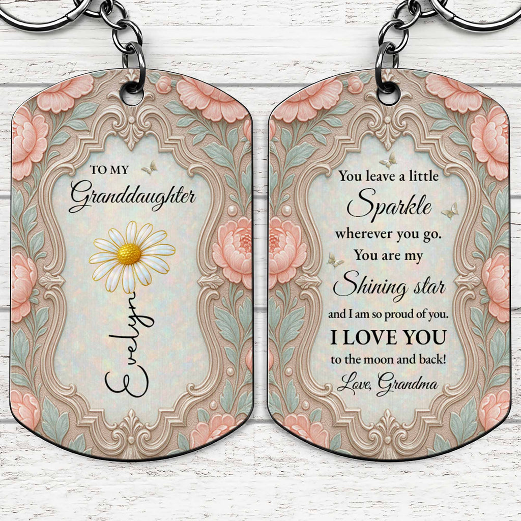 Personalized Stainless Steel Keychain for Granddaughter Gift Stainless Steel Keychain GradoCreations