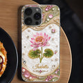 Personalized Clear Phone Case Custom Lotus Flower Gift for Mom Clear Phone Case GradoCreations