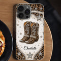 Personalized Clear Phone Case Chic Leopard Print Gift for Granddaughter Clear Phone Case GradoCreations