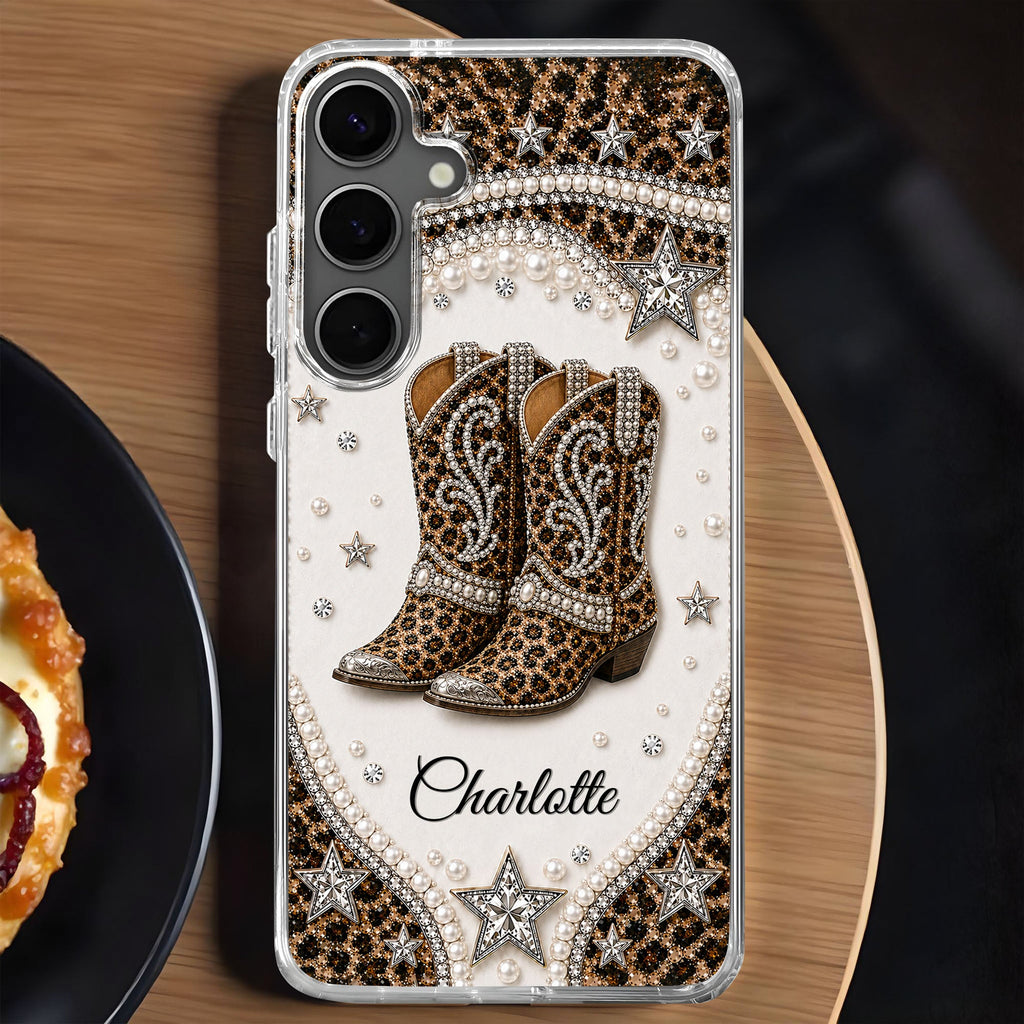 Personalized Clear Phone Case Chic Leopard Print Gift for Granddaughter Clear Phone Case GradoCreations