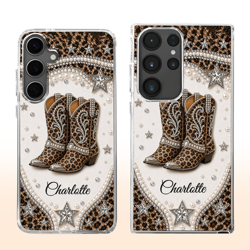 Personalized Clear Phone Case Chic Leopard Print Gift for Granddaughter Clear Phone Case GradoCreations