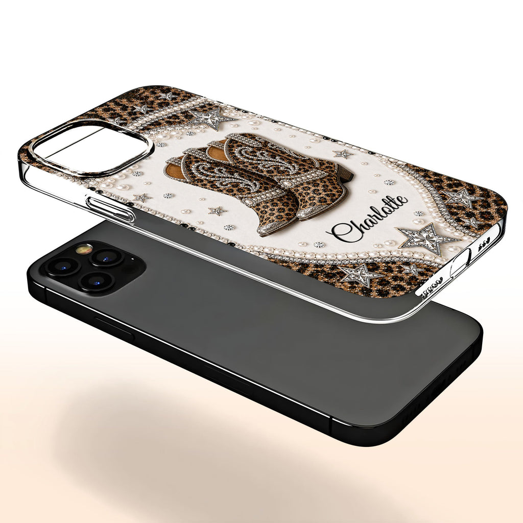 Personalized Clear Phone Case Chic Leopard Print Gift for Granddaughter Clear Phone Case GradoCreations