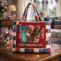 Personalized Patriotic Eagle Quilted Tote Bag Gift for Patriots