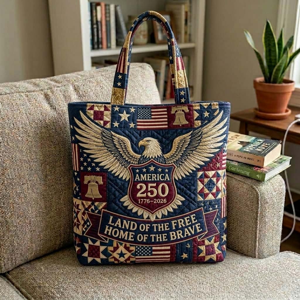 Personalized Quilted Tote Bag 250th Anniversary USA Gift for Patriots