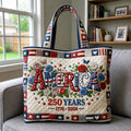 Patriotic Quilted Tote Bag America Floral - Gift for Her