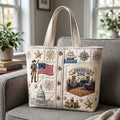 Personalized Patriotic Quilted Tote Bag 250th Anniversary Gift for Her