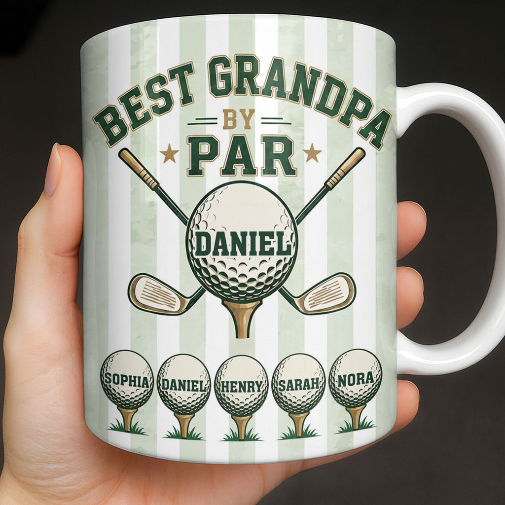 Personalized Golf Mug Best Grandpa by Par Custom Design Gift for Dad Edge-to-edge Mug GradoCreations
