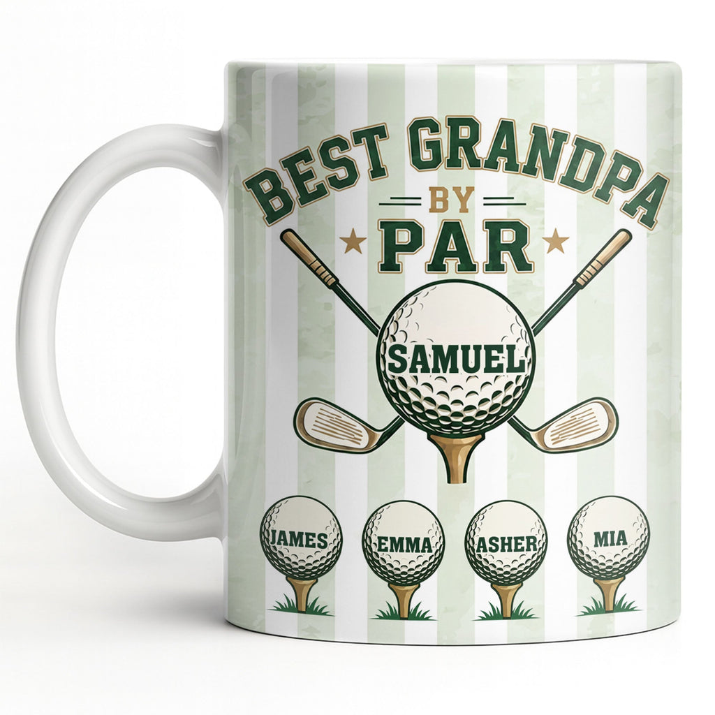 Personalized Golf Mug Best Grandpa by Par Custom Design Gift for Dad Edge-to-edge Mug GradoCreations