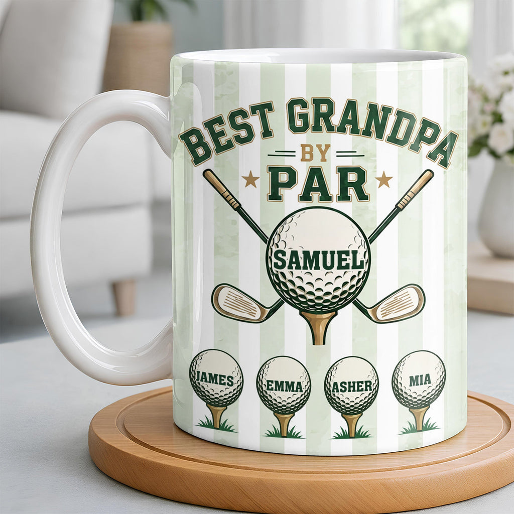 Personalized Golf Mug Best Grandpa by Par Custom Design Gift for Dad Edge-to-edge Mug GradoCreations