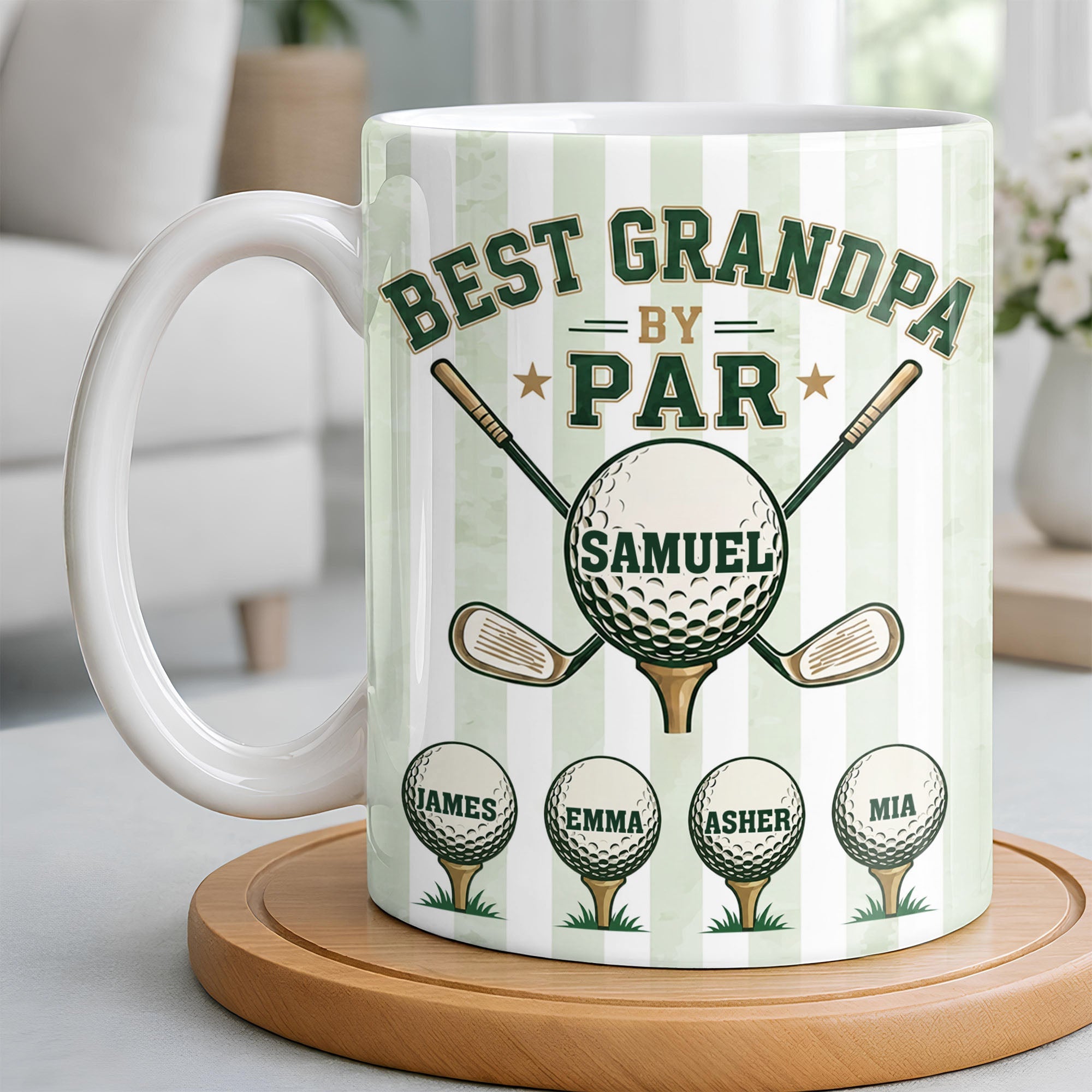 Personalized Golf Mug Best Grandpa by Par Custom Design Gift for Dad Edge-to-edge Mug GradoCreations