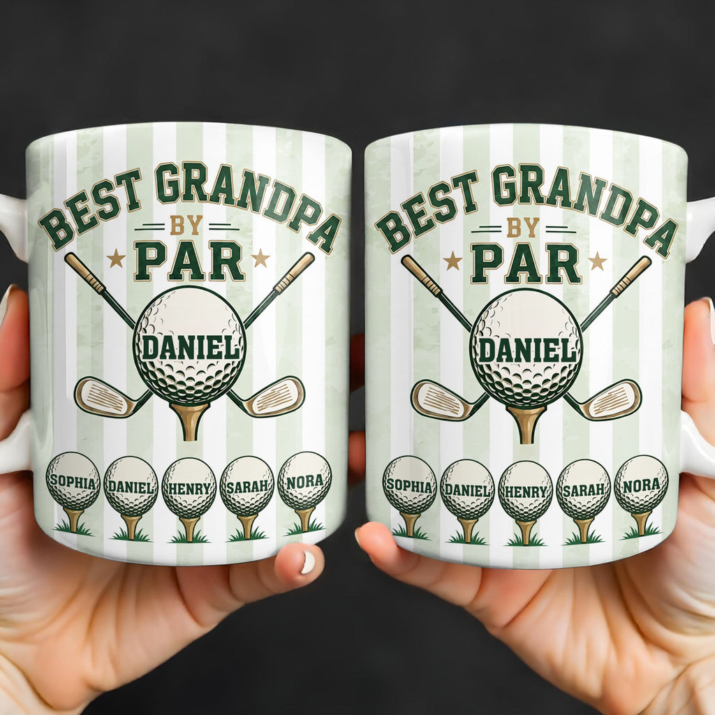Personalized Golf Mug Best Grandpa by Par Custom Design Gift for Dad Edge-to-edge Mug GradoCreations