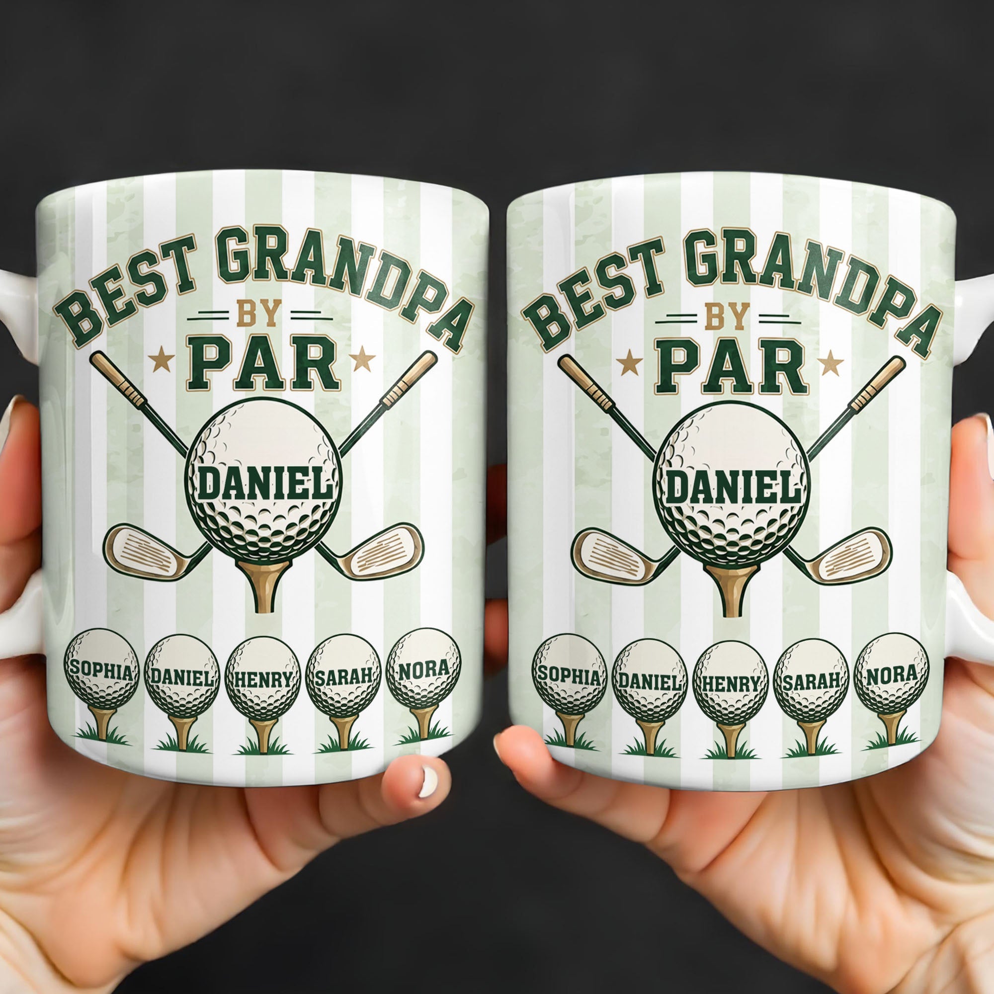 Personalized Golf Mug Best Grandpa by Par Custom Design Gift for Dad Edge-to-edge Mug GradoCreations