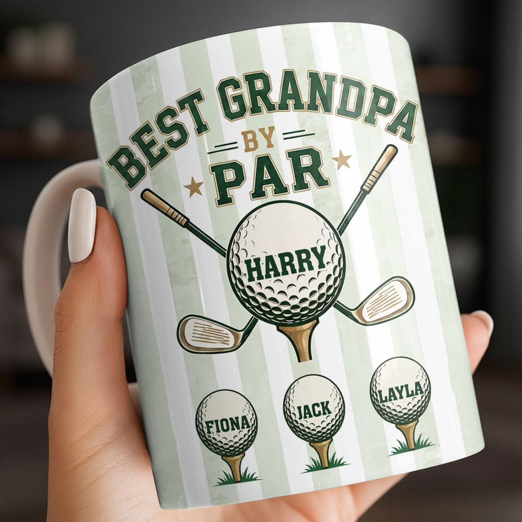 Personalized Golf Mug Best Grandpa by Par Custom Design Gift for Dad Edge-to-edge Mug GradoCreations