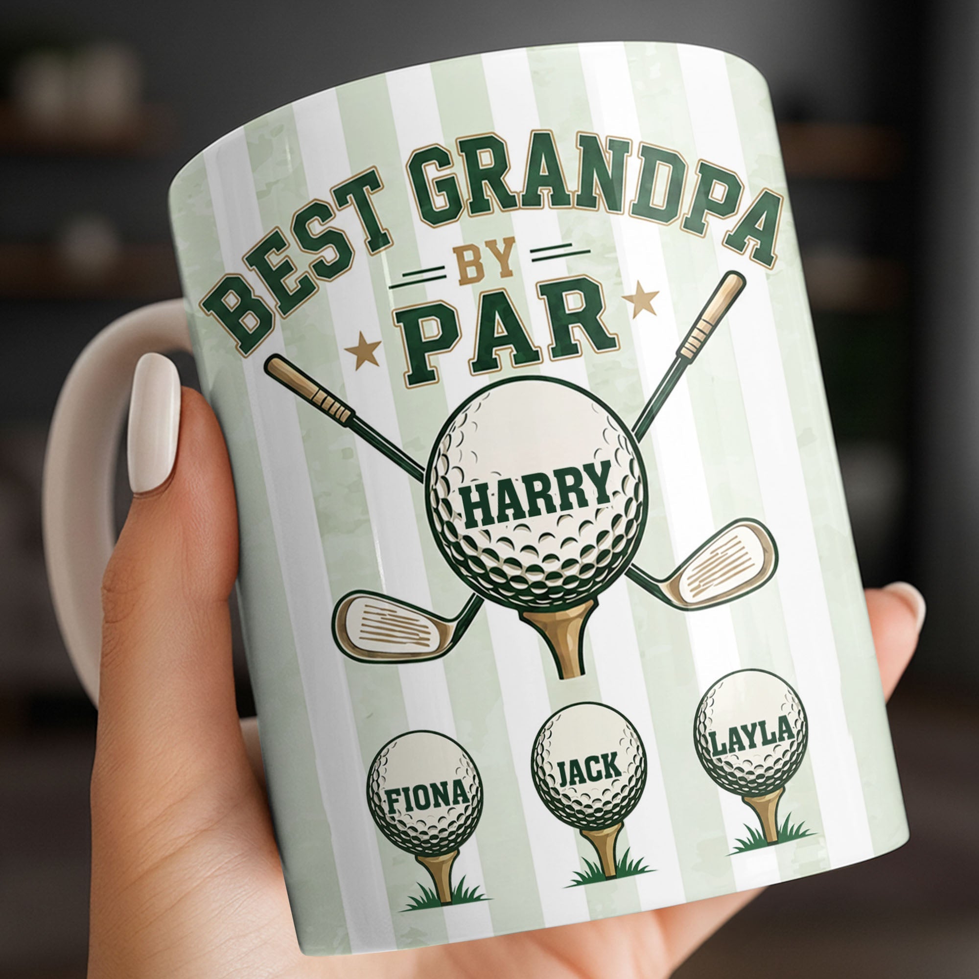 Personalized Golf Mug Best Grandpa by Par Custom Design Gift for Dad Edge-to-edge Mug GradoCreations