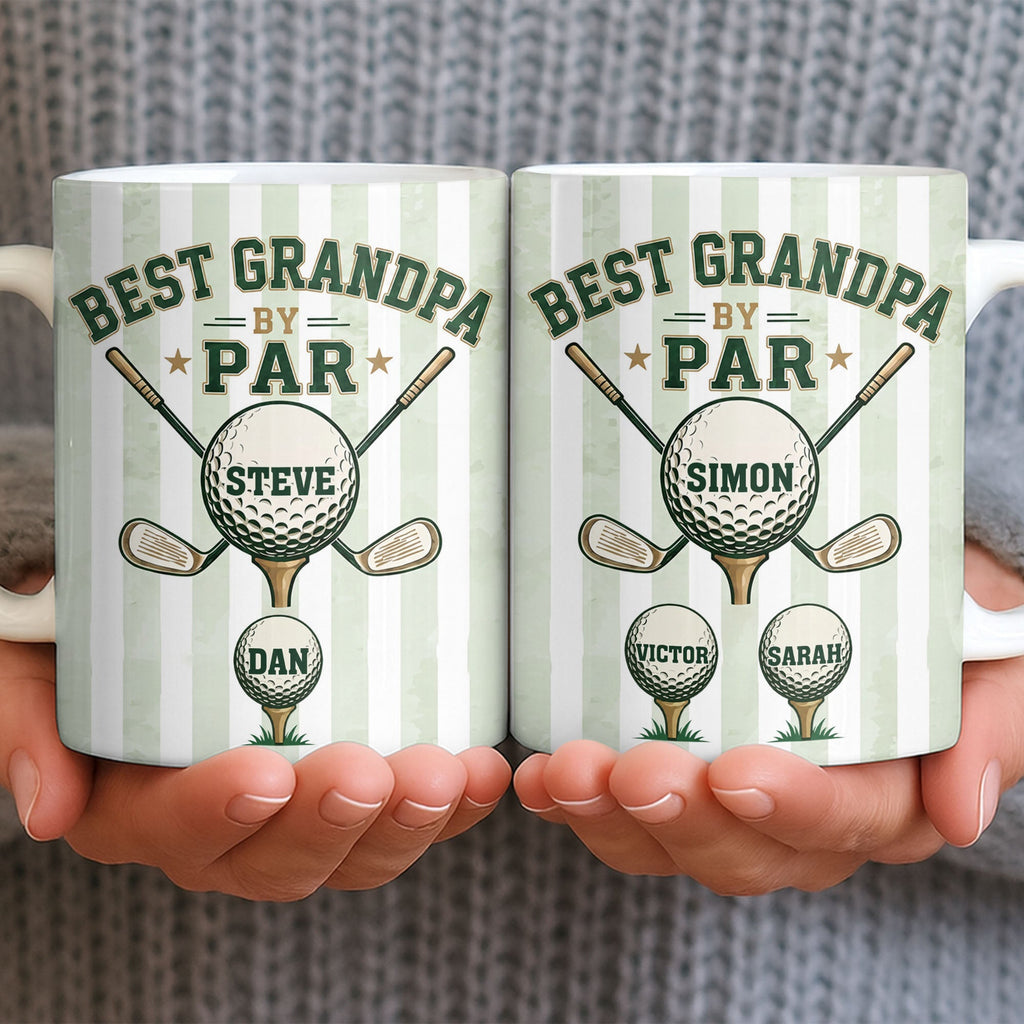 Personalized Golf Mug Best Grandpa by Par Custom Design Gift for Dad Edge-to-edge Mug GradoCreations
