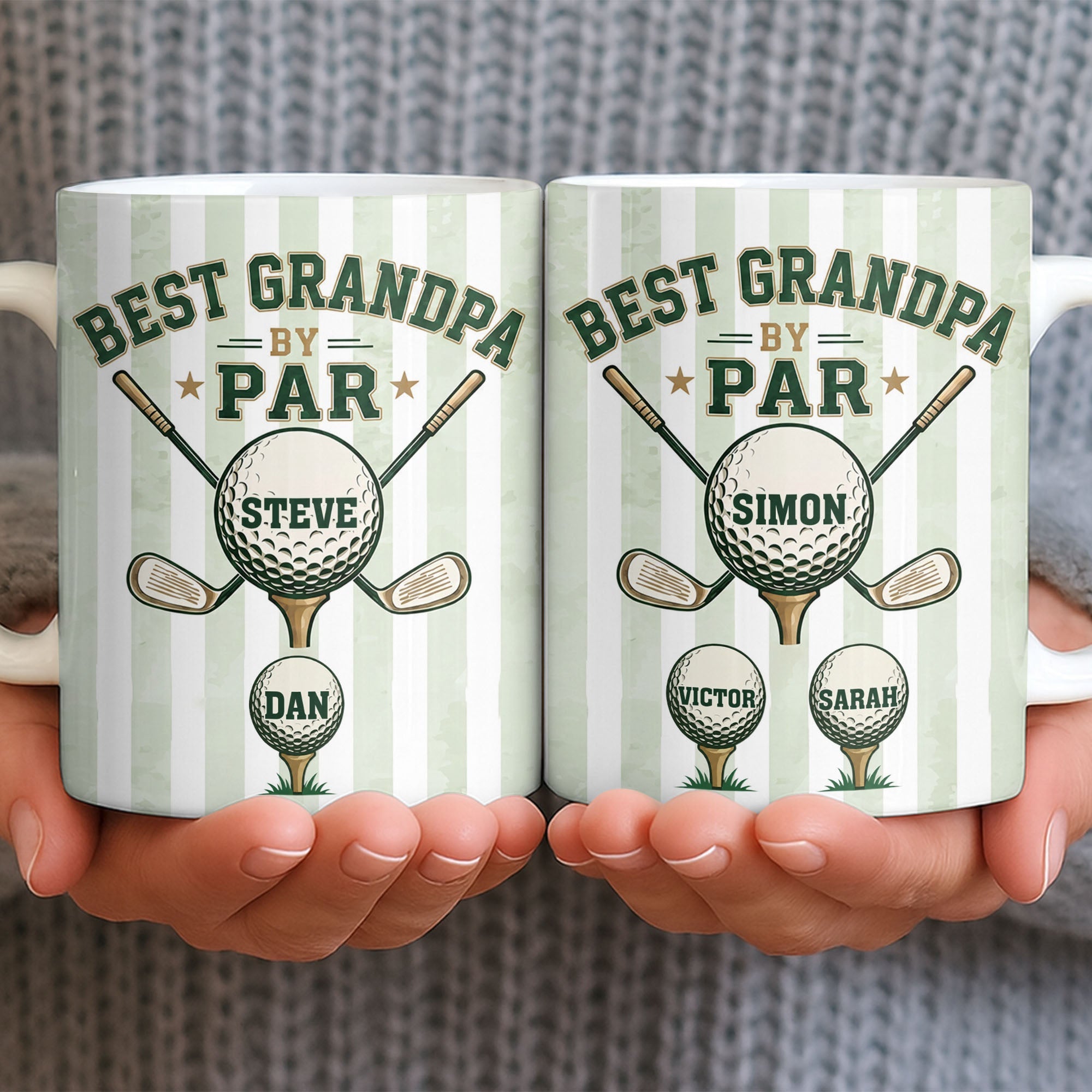 Personalized Golf Mug Best Grandpa by Par Custom Design Gift for Dad Edge-to-edge Mug GradoCreations