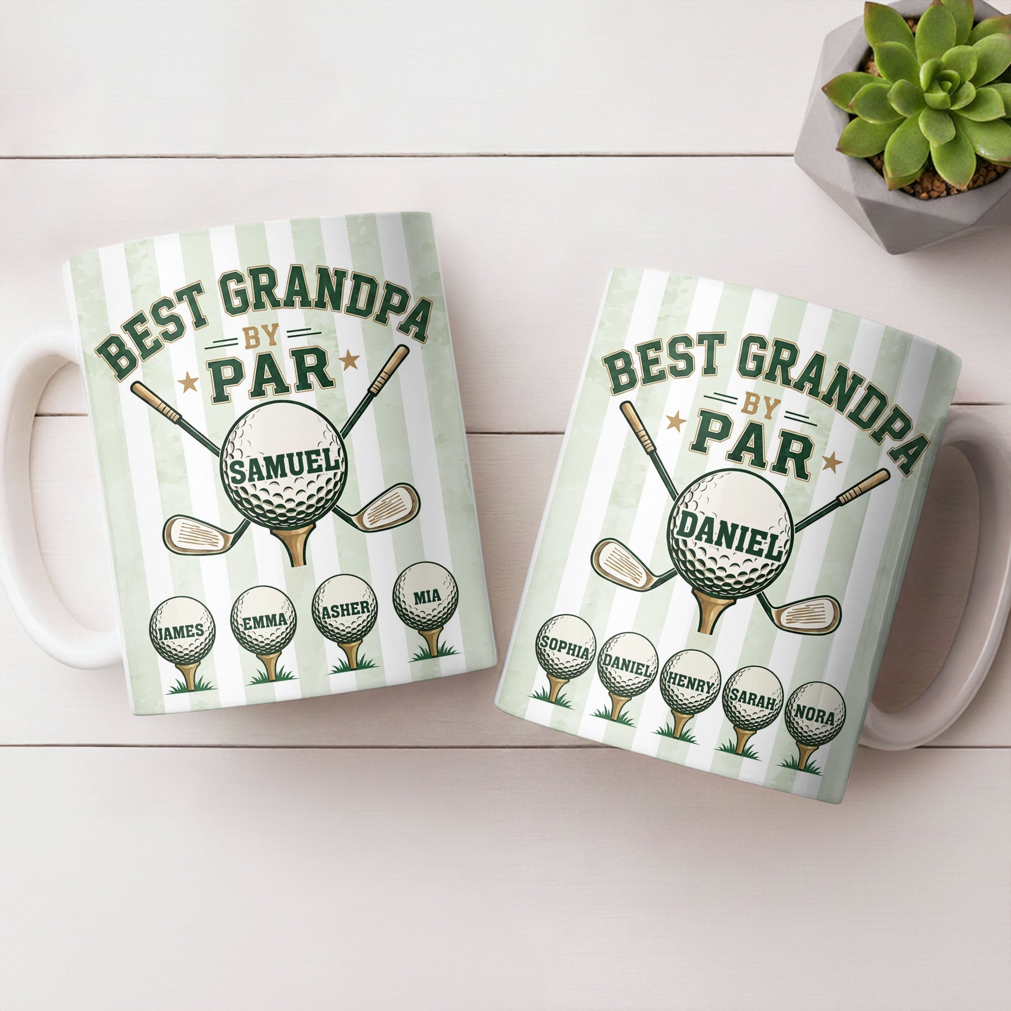 Personalized Golf Mug Best Grandpa by Par Custom Design Gift for Dad Edge-to-edge Mug GradoCreations