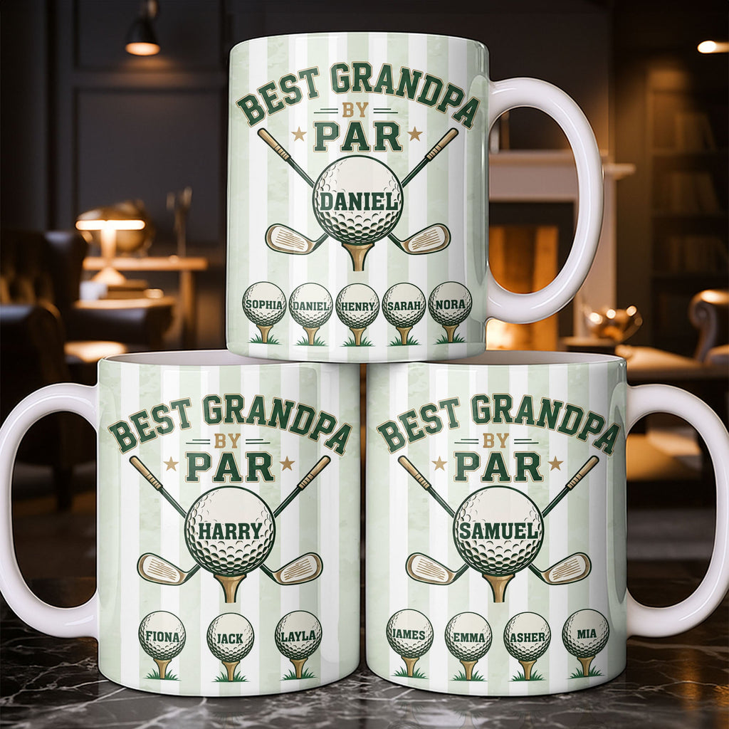 Personalized Golf Mug Best Grandpa by Par Custom Design Gift for Dad Edge-to-edge Mug GradoCreations