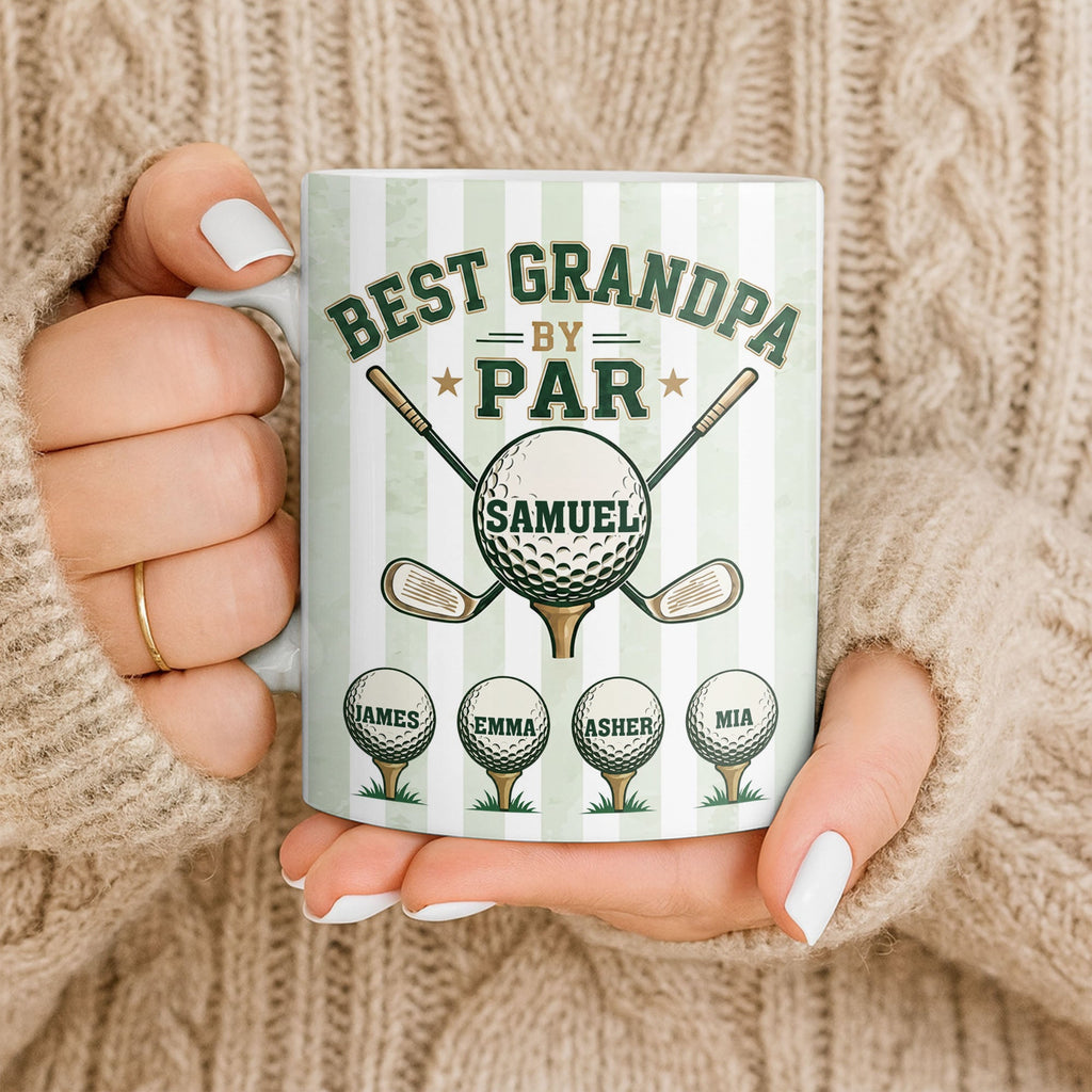 Personalized Golf Mug Best Grandpa by Par Custom Design Gift for Dad Edge-to-edge Mug GradoCreations
