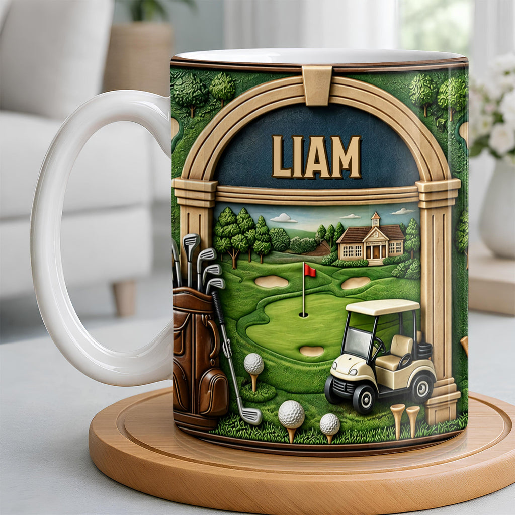 Personalized Golf Mug Custom Name Gift for Dad Golf Lovers Edge-to-edge Mug GradoCreations