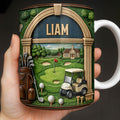 Personalized Golf Mug Custom Name Gift for Dad Golf Lovers Edge-to-edge Mug GradoCreations