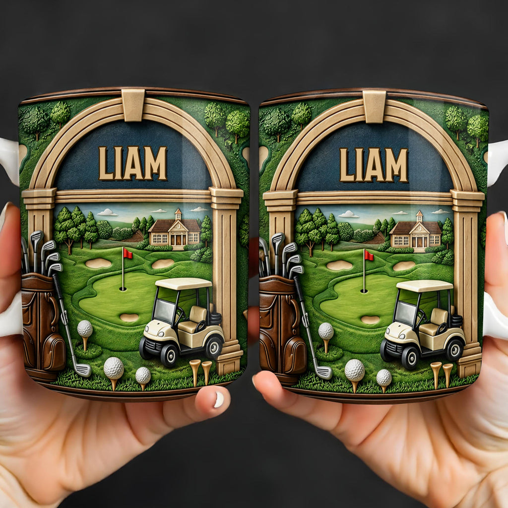 Personalized Golf Mug Custom Name Gift for Dad Golf Lovers Edge-to-edge Mug GradoCreations