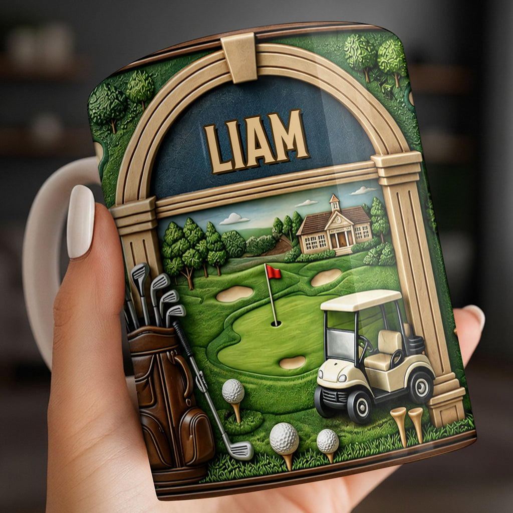 Personalized Golf Mug Custom Name Gift for Dad Golf Lovers Edge-to-edge Mug GradoCreations