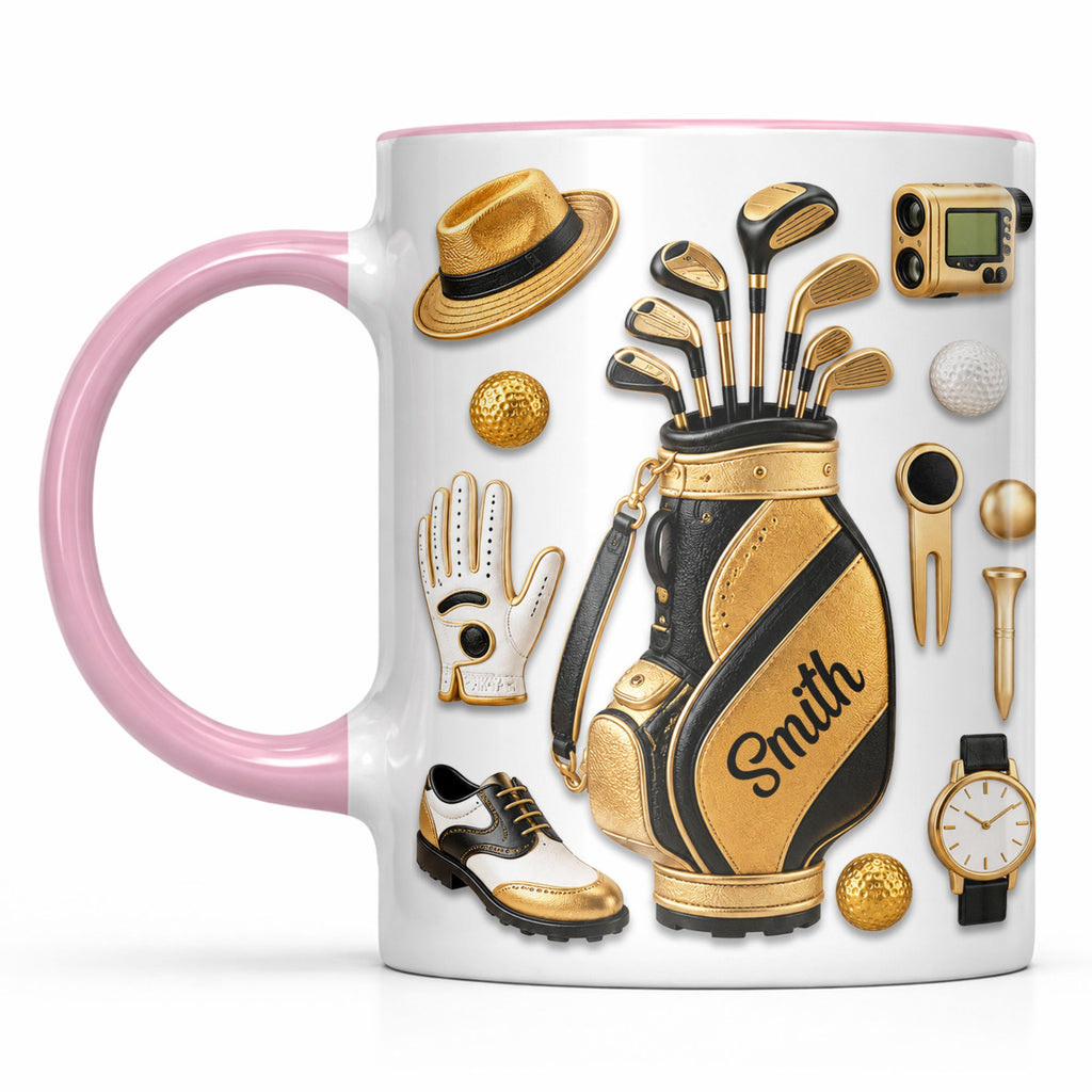 Personalized Golf Lover Accent Mug Custom Name Gift for Dad Accent Mug GradoCreations