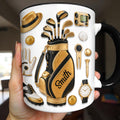 Personalized Golf Lover Accent Mug Custom Name Gift for Dad Accent Mug GradoCreations