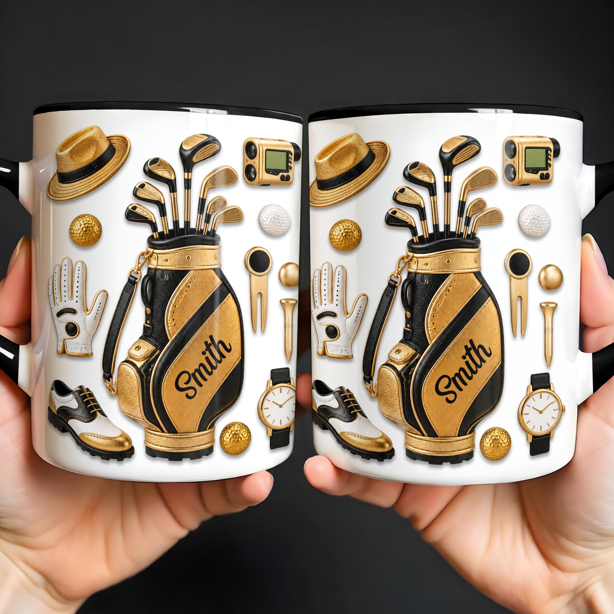 Personalized Golf Lover Accent Mug Custom Name Gift for Dad