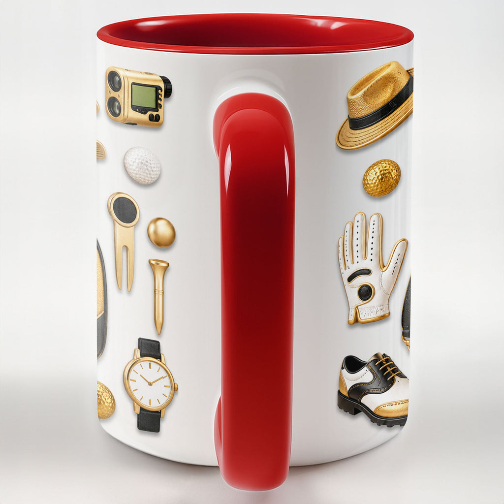 Personalized Golf Lover Accent Mug Custom Name Gift for Dad Accent Mug GradoCreations