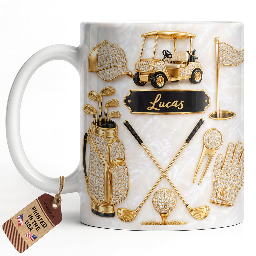 Personalized Golf Mug Custom Name Gift for Dad Golf Lovers Edge-to-edge Mug GradoCreations
