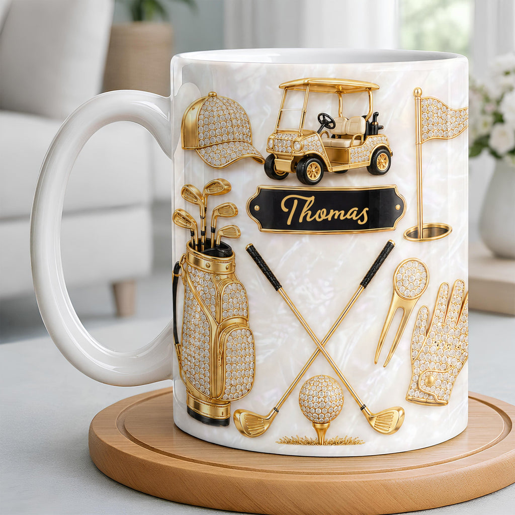 Personalized Golf Mug Custom Name Gift for Dad Golf Lovers Edge-to-edge Mug GradoCreations