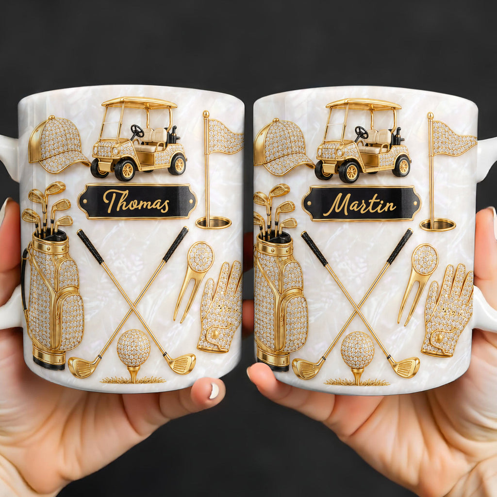 Personalized Golf Mug Custom Name Gift for Dad Golf Lovers Edge-to-edge Mug GradoCreations