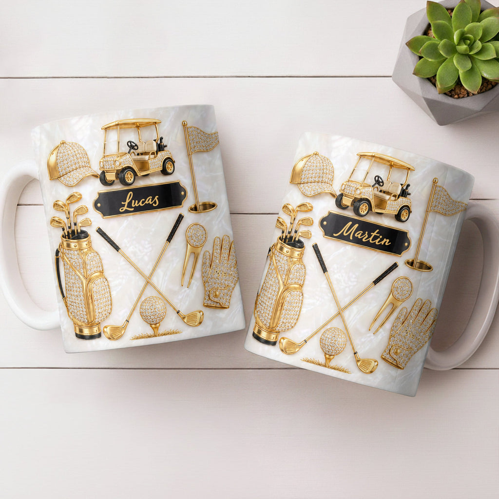 Personalized Golf Mug Custom Name Gift for Dad Golf Lovers Edge-to-edge Mug GradoCreations