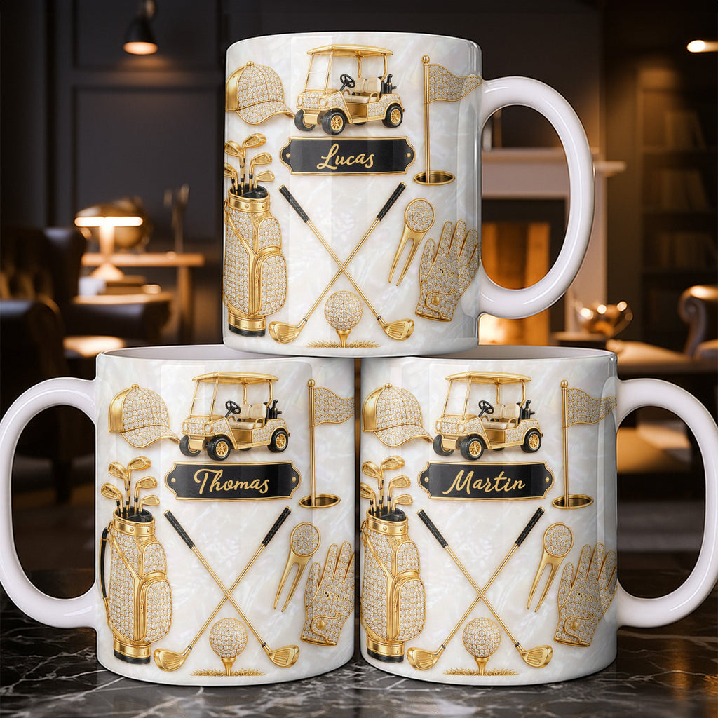 Personalized Golf Mug Custom Name Gift for Dad Golf Lovers Edge-to-edge Mug GradoCreations